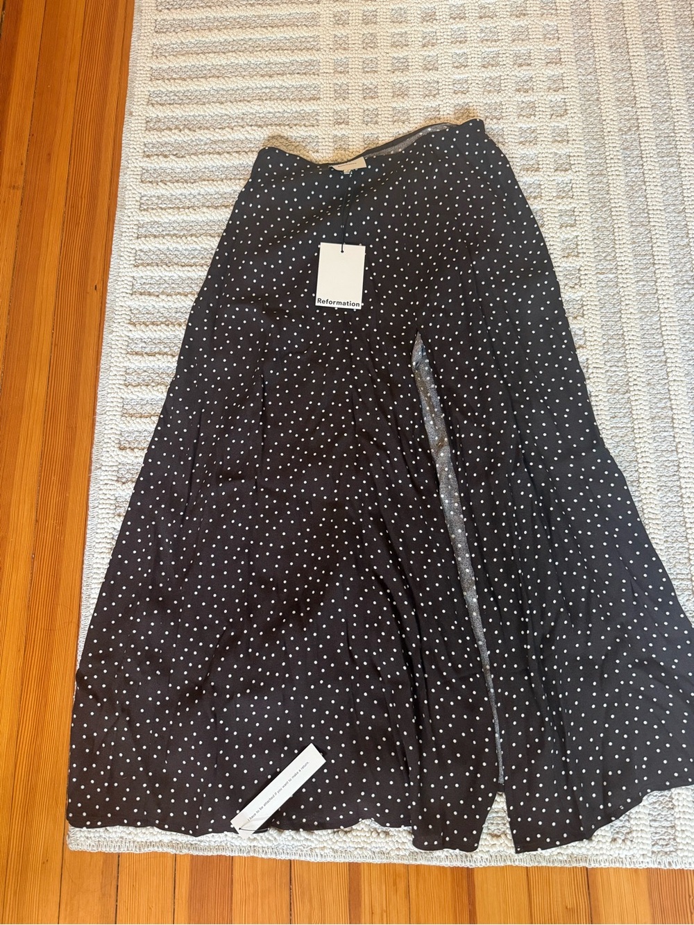 Reformation Zoe Dot Side-Slit Maxi Skirt in brown - Picture 2 of 3